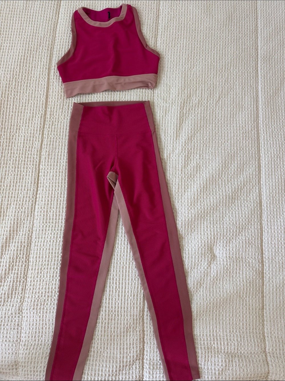 Beach Riot pink & nude workout set